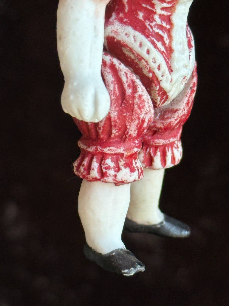 Antique German Miniature All Bisque Punch and Judy Dollhouse Character Doll