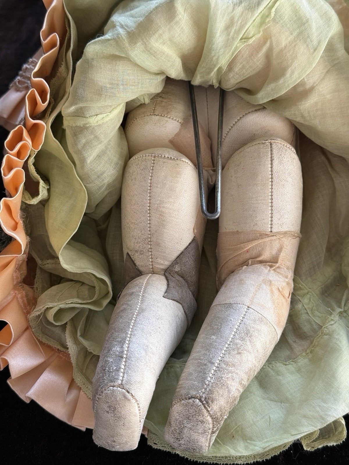 Antique German 20” Gebrüder Kuhnlenz (?) Bisque Shoulder Head Doll