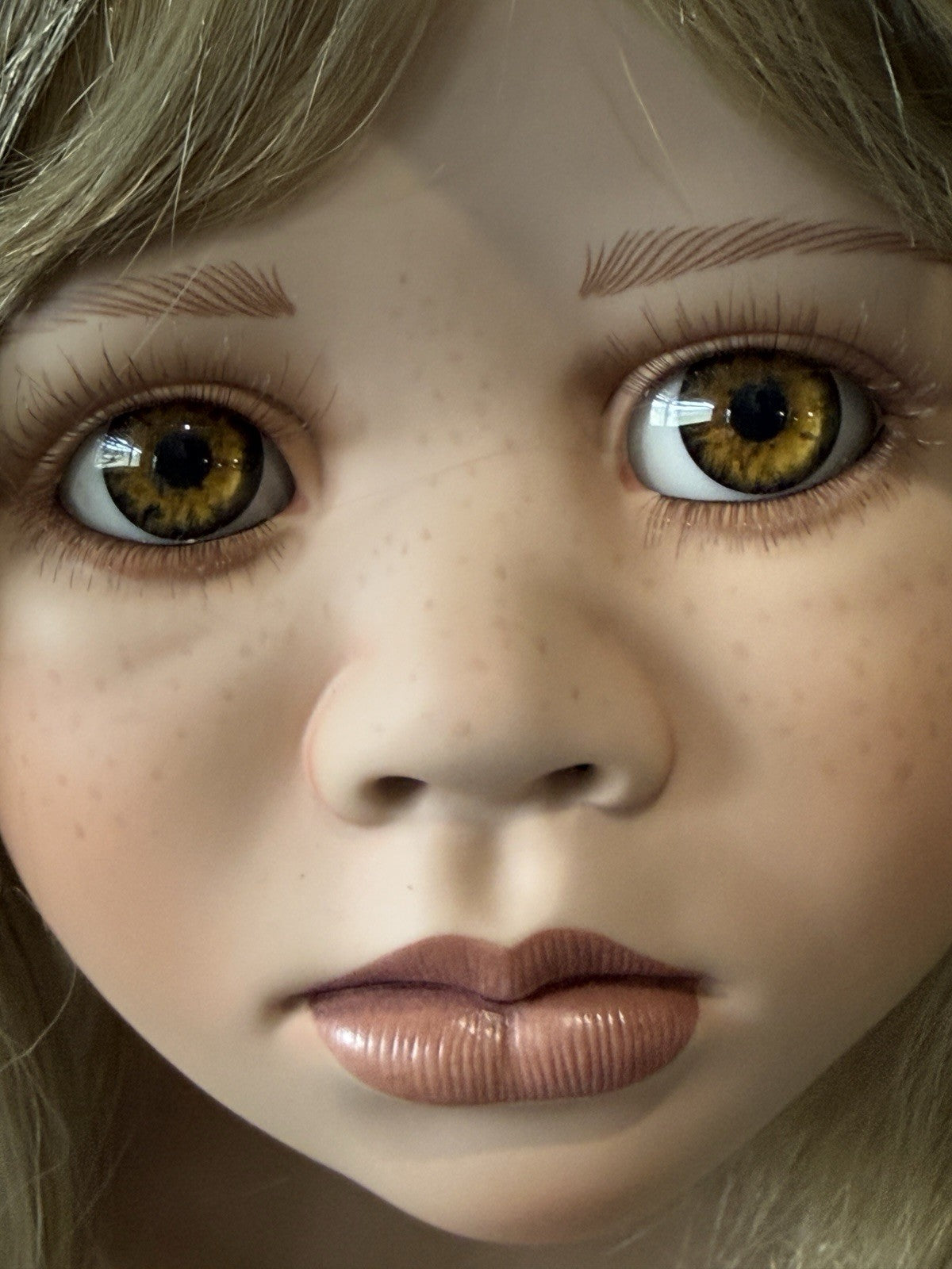 Collectible Porcelain 36” Doll “Bianca” by Christine Orange Tag