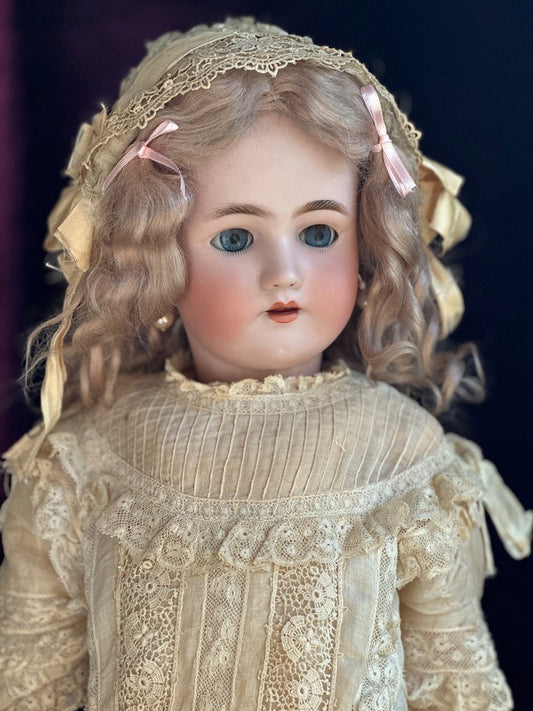 Antique German Halbig Handwerck Bebe Cosmopolite Bisque Head Doll Crier Orig Box