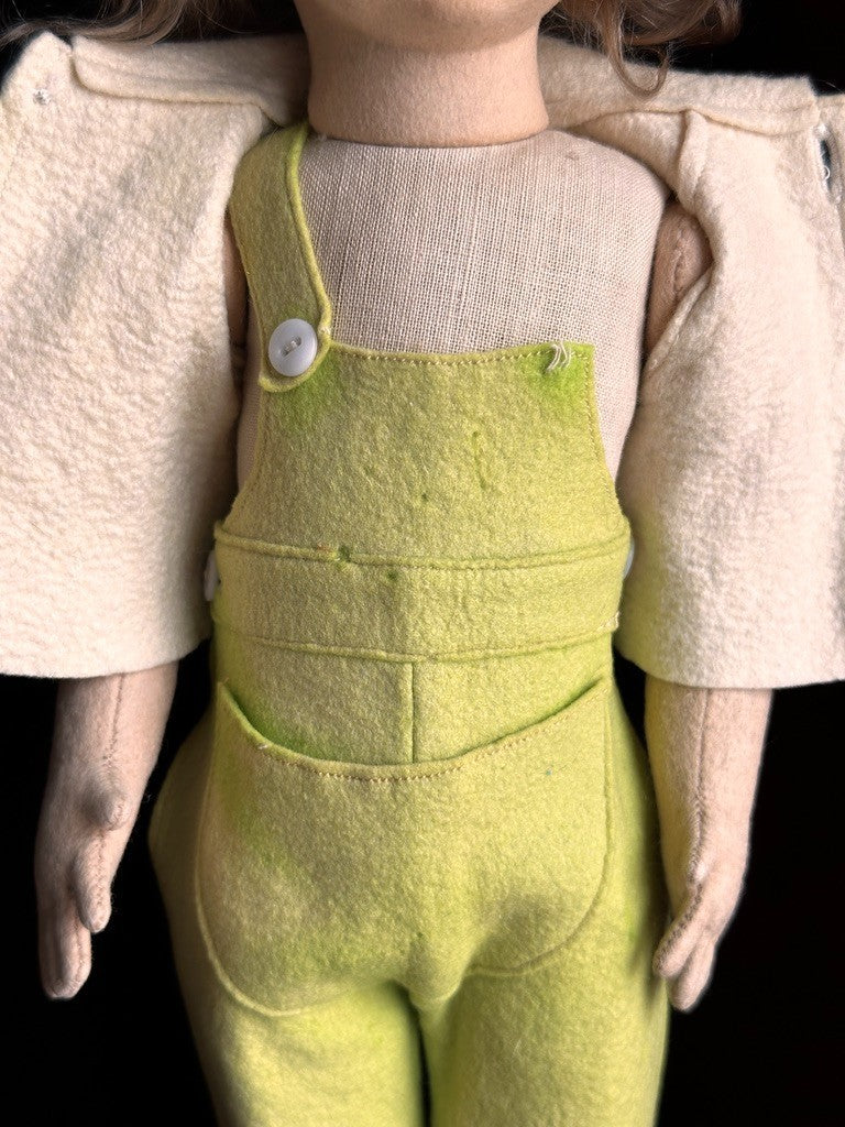 Vintage Italian 17” Lenci Mariuccia Face Felt Cloth Character Girl Doll