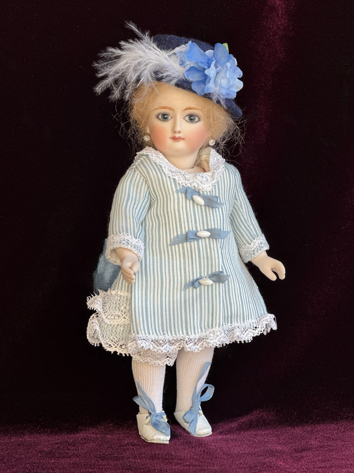 All Porcelain 7.5” UFDC Artist Reproduction of Antique French Mignonette Doll