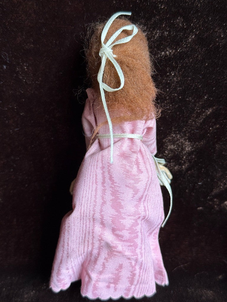Vintage 1991 Collectible UFDC Artist Judy Brown Carved Wood Peg 6” Doll in Shoe