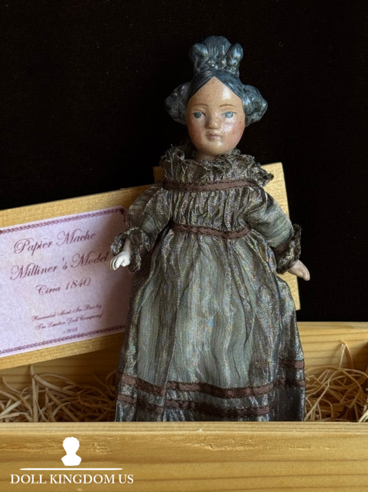 Collectible Wendy Lawton Papier Mache (?) Repro Milliner's Model  Miniature Doll