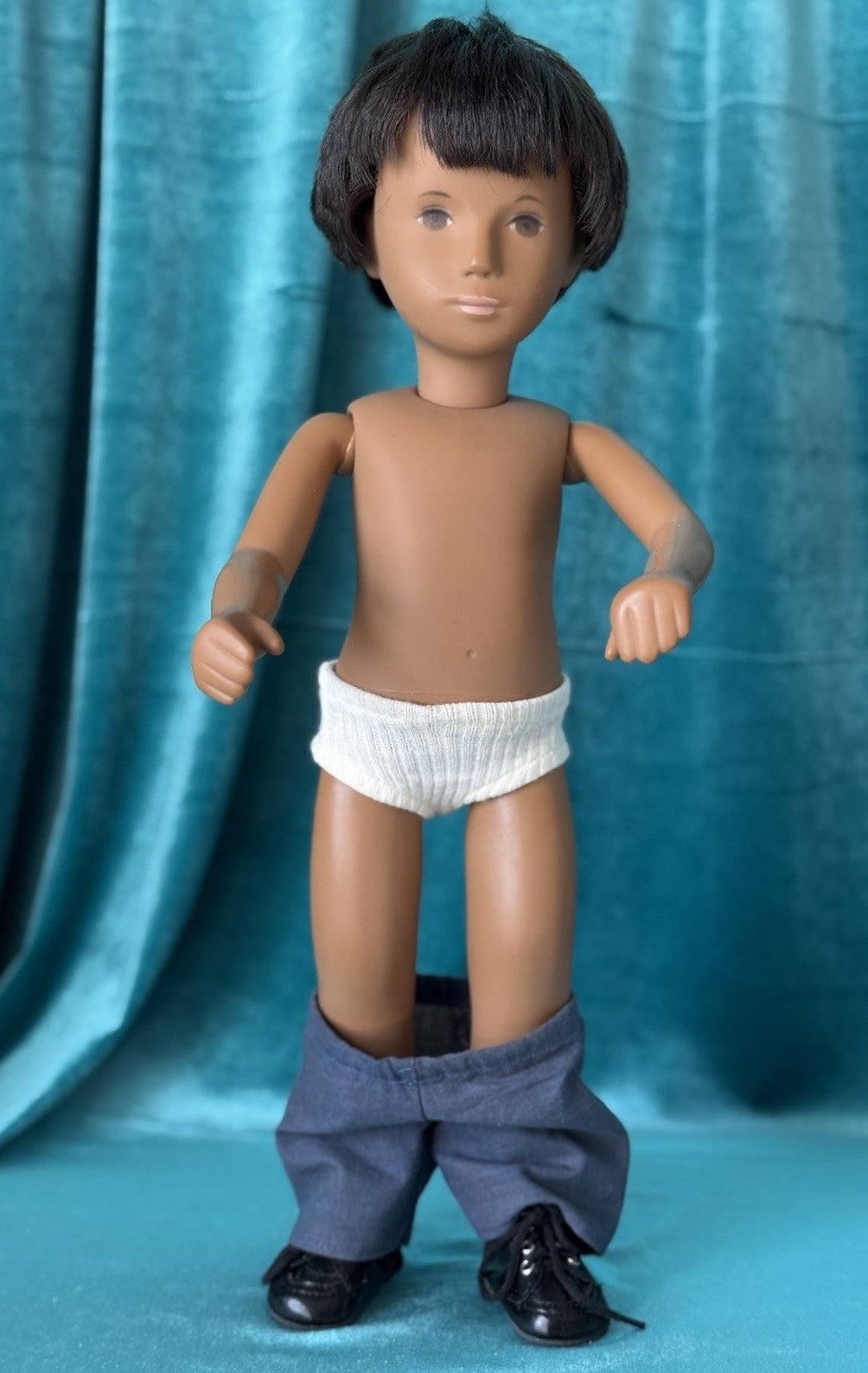 Collectible England Vinyl Brunette Gregor Boy Doll; New Outfit