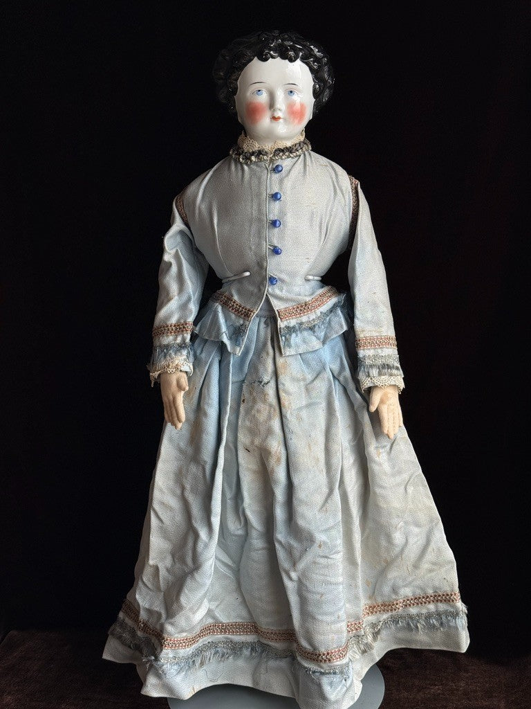Rare Large Antique German 28” Dolly Madison China Head Doll