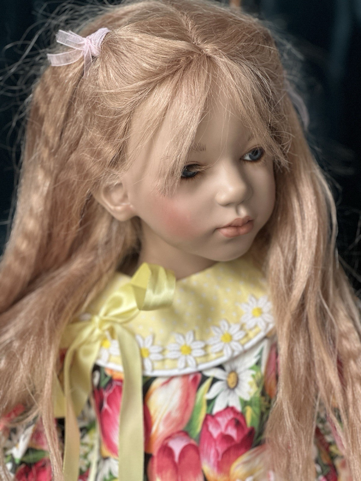Collectible German Annette Himstedt Vinyl 31” Doll “Siri” (?) Redressed