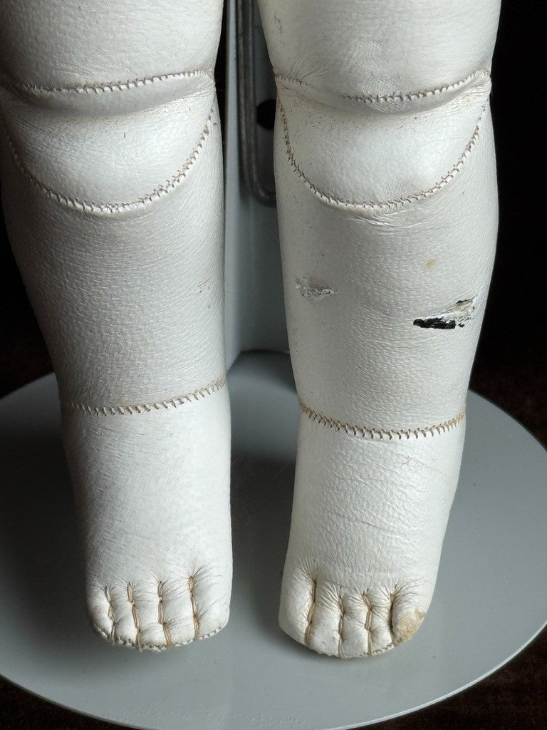 Vintage Porcelain 1967 Leather 15” Reproduction of Antique French Bru Jne Doll