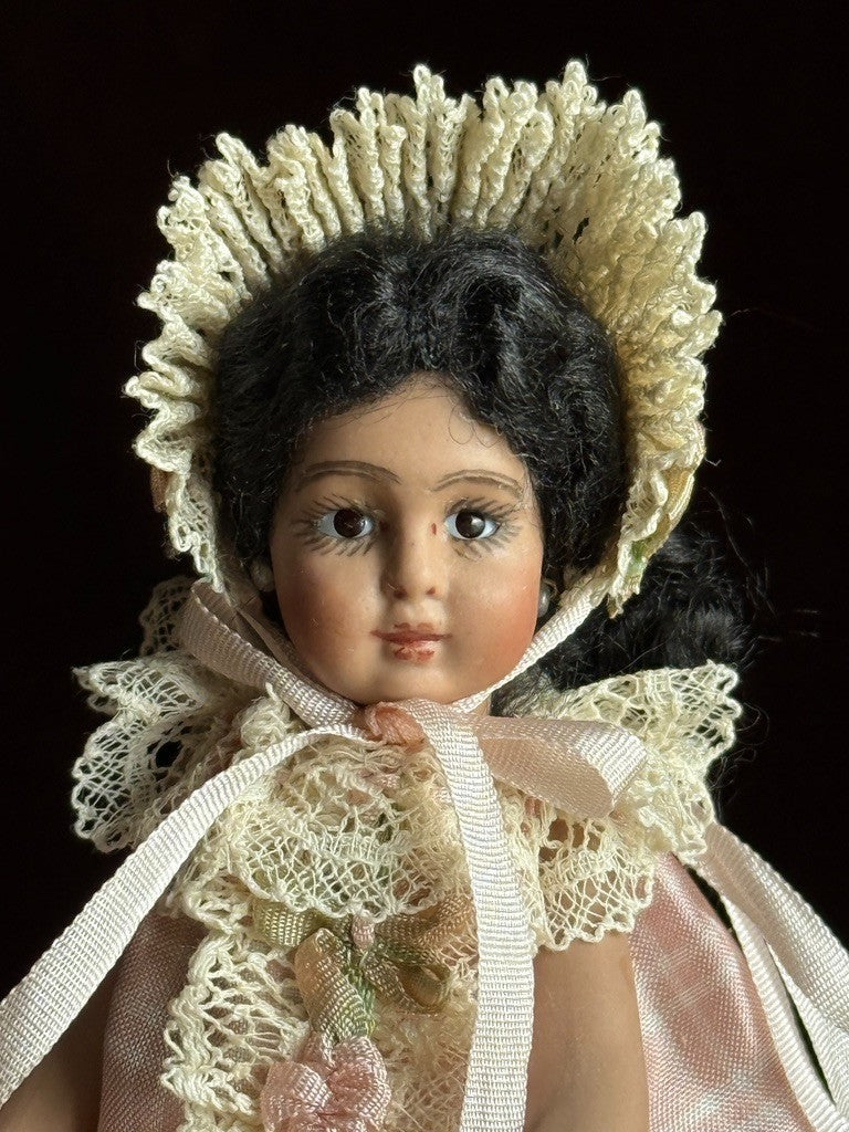 Miniature Cathy Hansen 4” Porcelain Repro of Antique French Mignonette Doll
