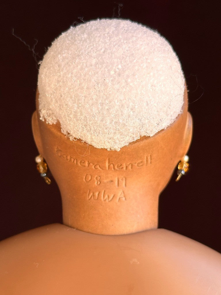 Rare 15” Dark Complexion Porcelain Repro of Antique French Huret Fashion Doll