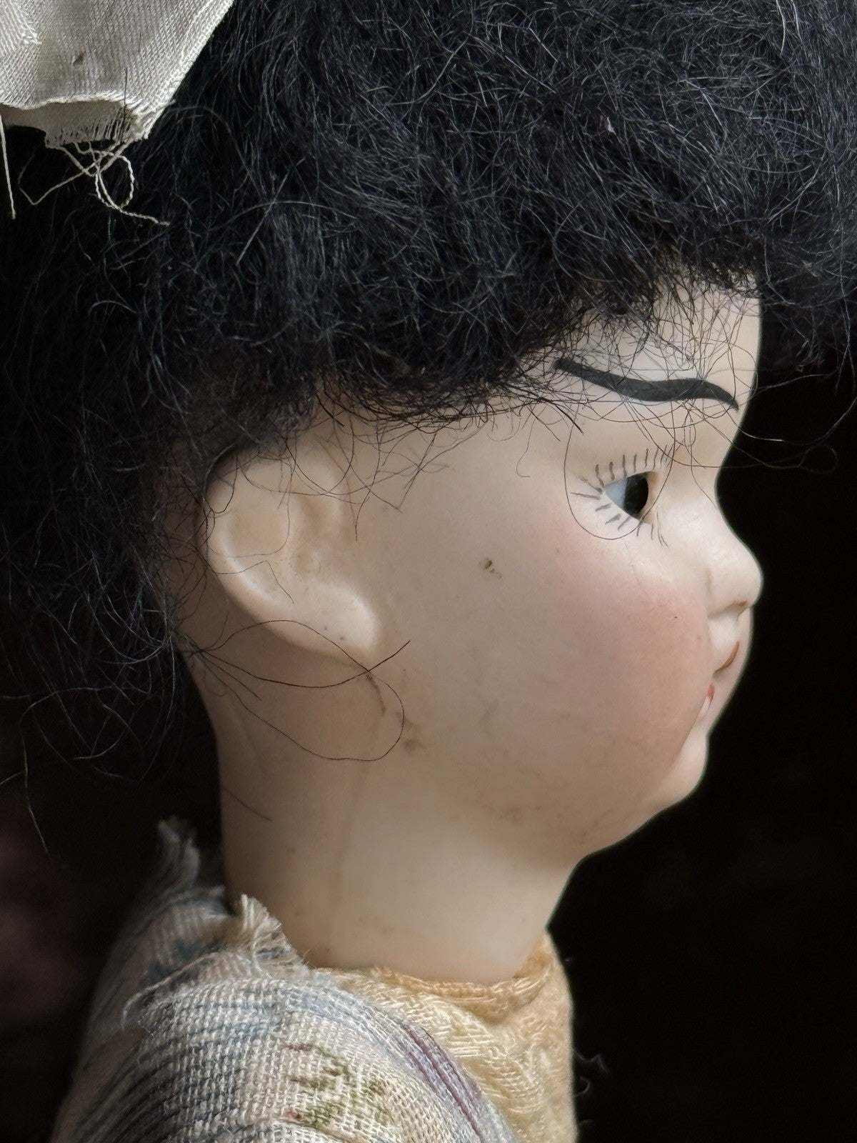 Antique German 8.5” Schoenau & Hoffmeister 4900 Oriental Asian Bisque Head Doll