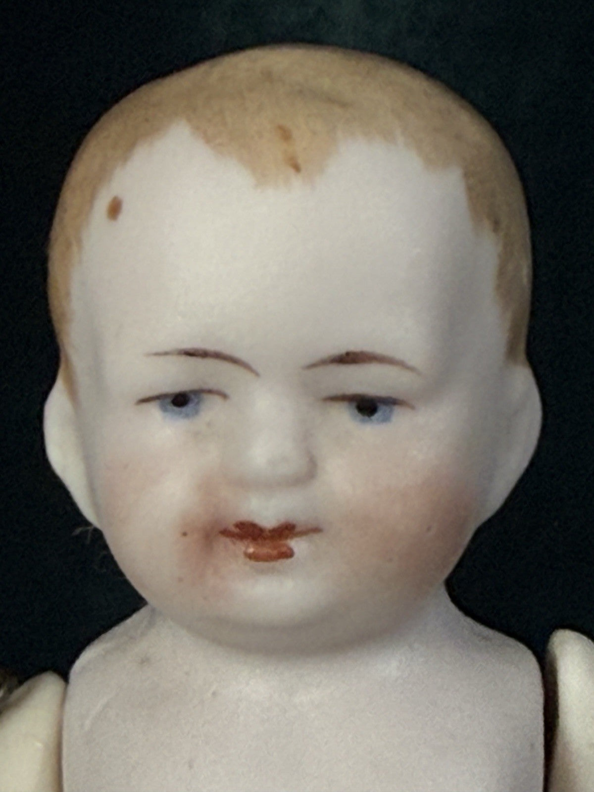 Antique German 5” All Bisque Miniature Baby Doll