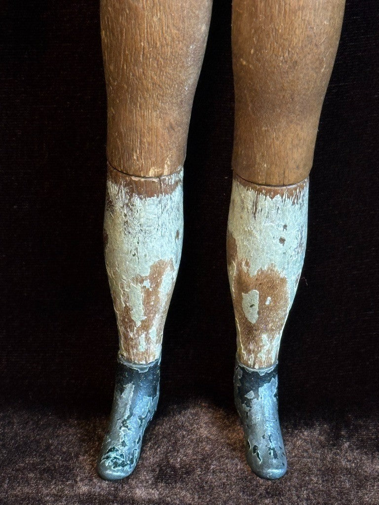 Antique American Mason & Taylor 11.5” Wood Metal Doll