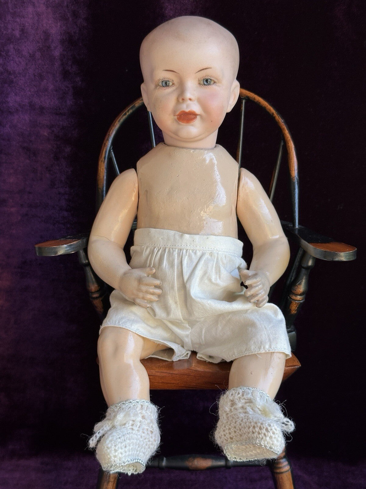 Antique French 13” SFBJ 226 Bisque Head Character Baby Doll Restored