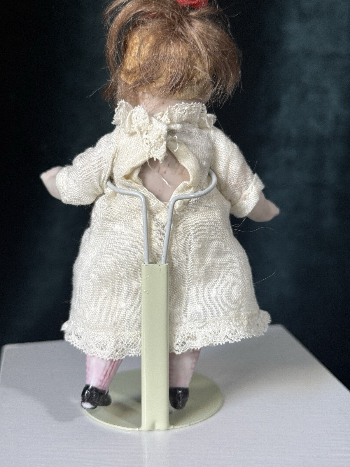 Antique German 4 1/2” All Bisque Mignonette Dollhouse Doll Mold 8491