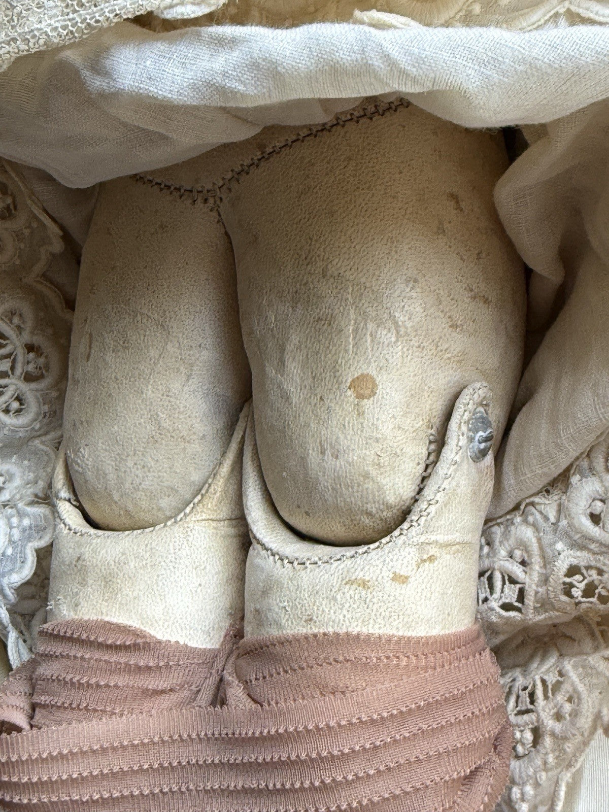 Vintage 19” Reproduction of Antique ABG Spill Curl Parian Doll with Antique Body