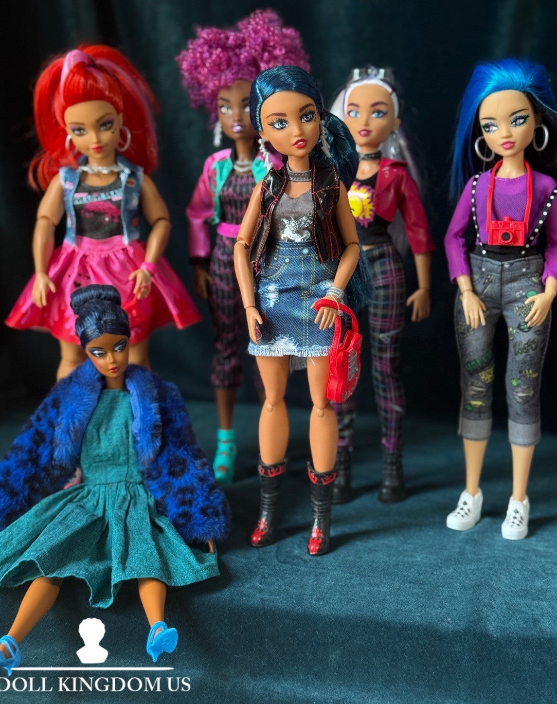 Lot Of 5 Wild Hearts Crew Mattel & Barbie Sapphire Anniversary Fashion Dolls