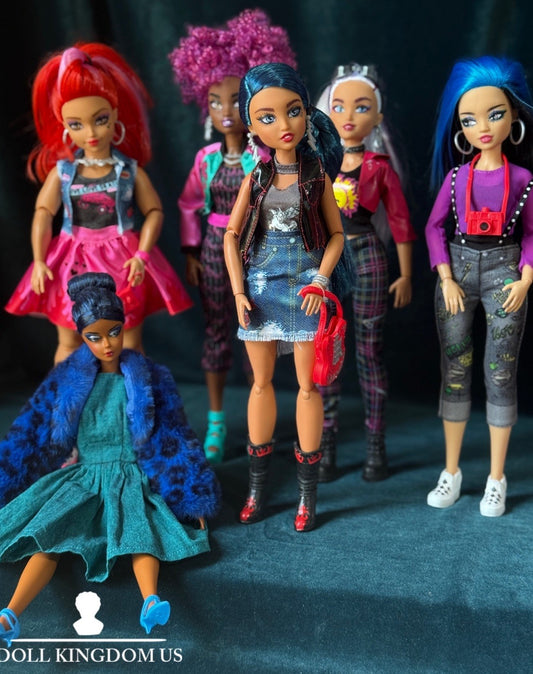 Lot Of 5 Wild Hearts Crew Mattel & Barbie Sapphire Anniversary Fashion Dolls