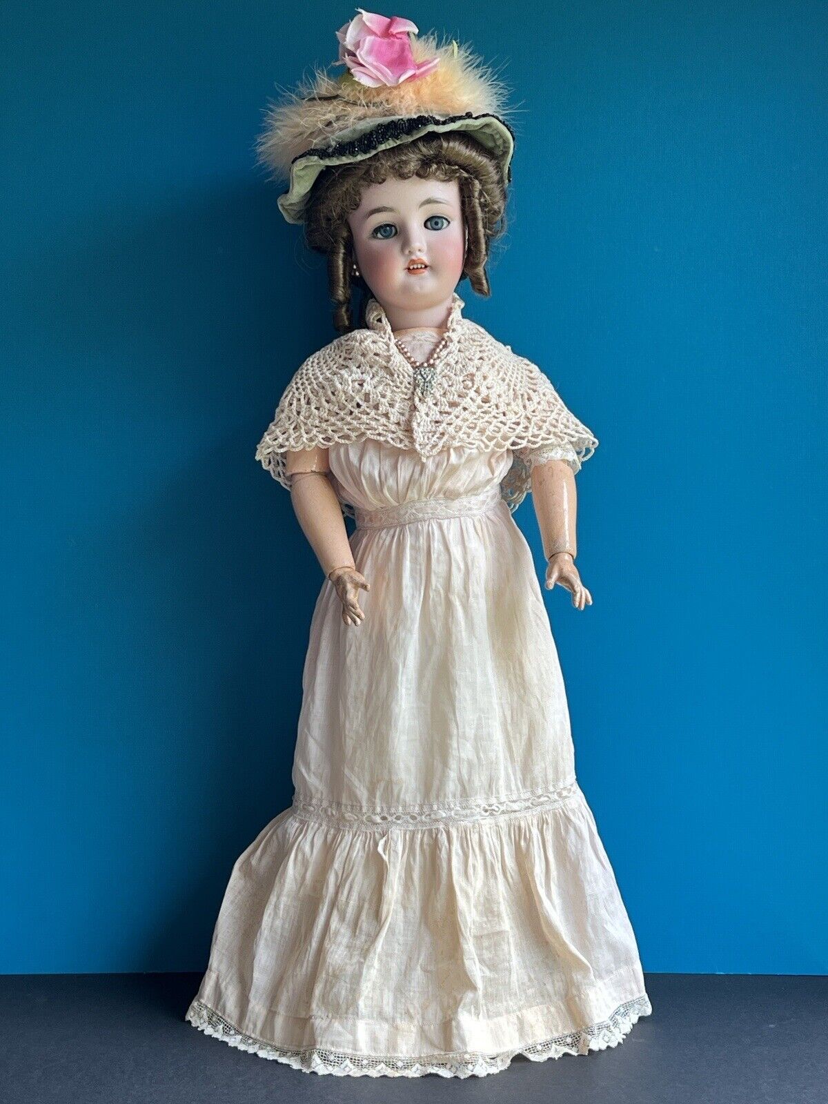 Antique German 26” Bergmann Simon Halbig Bisque Head Lady Doll