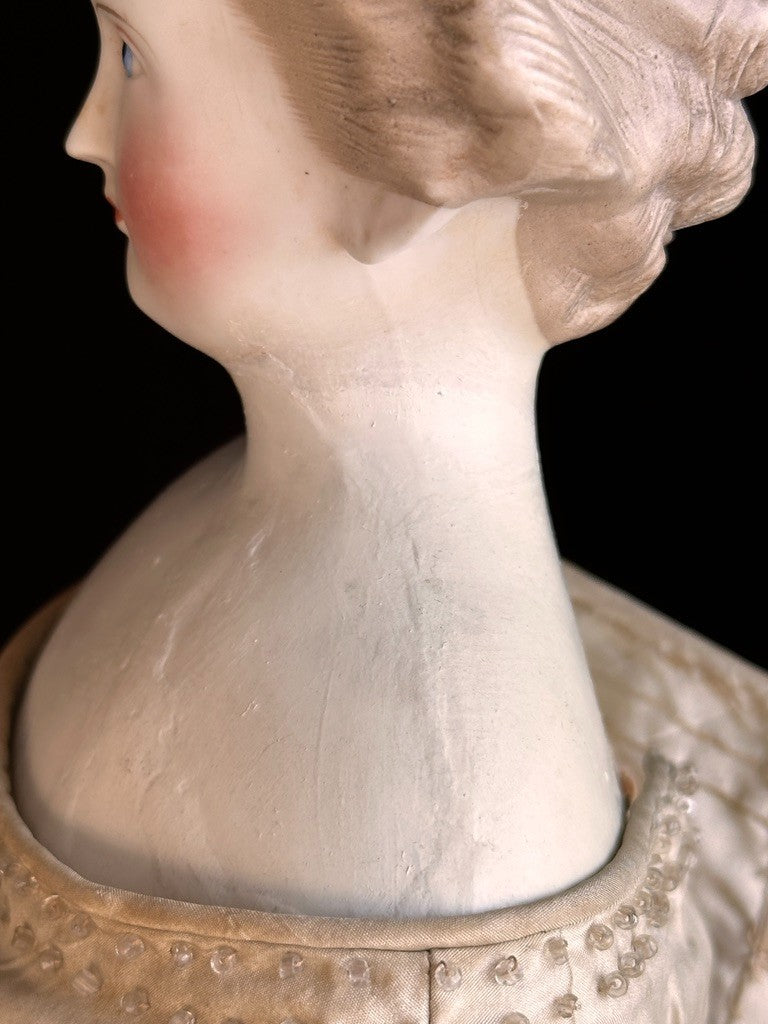 Antique German 18” Countess Dagmar Parian Bisque Head China Doll