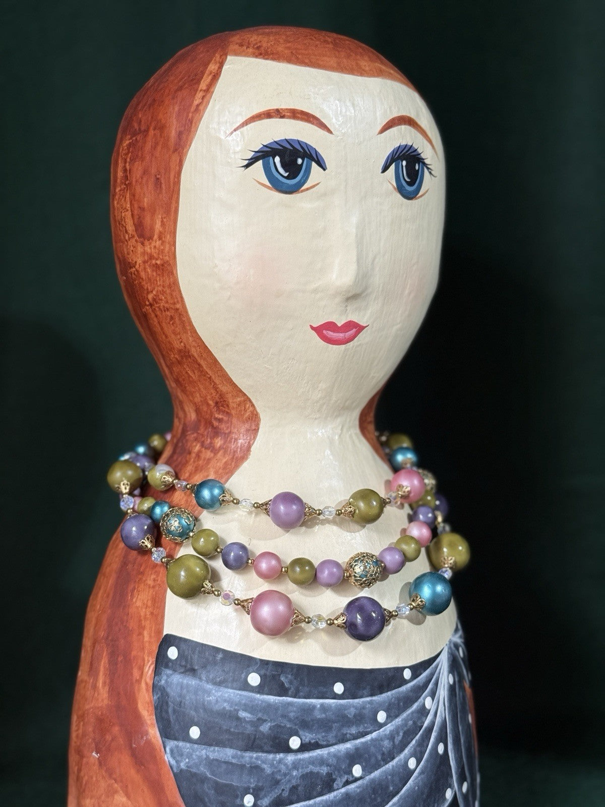 Hand painted 16” Mannequin Head For Jewelry/Scarf/Hat Display