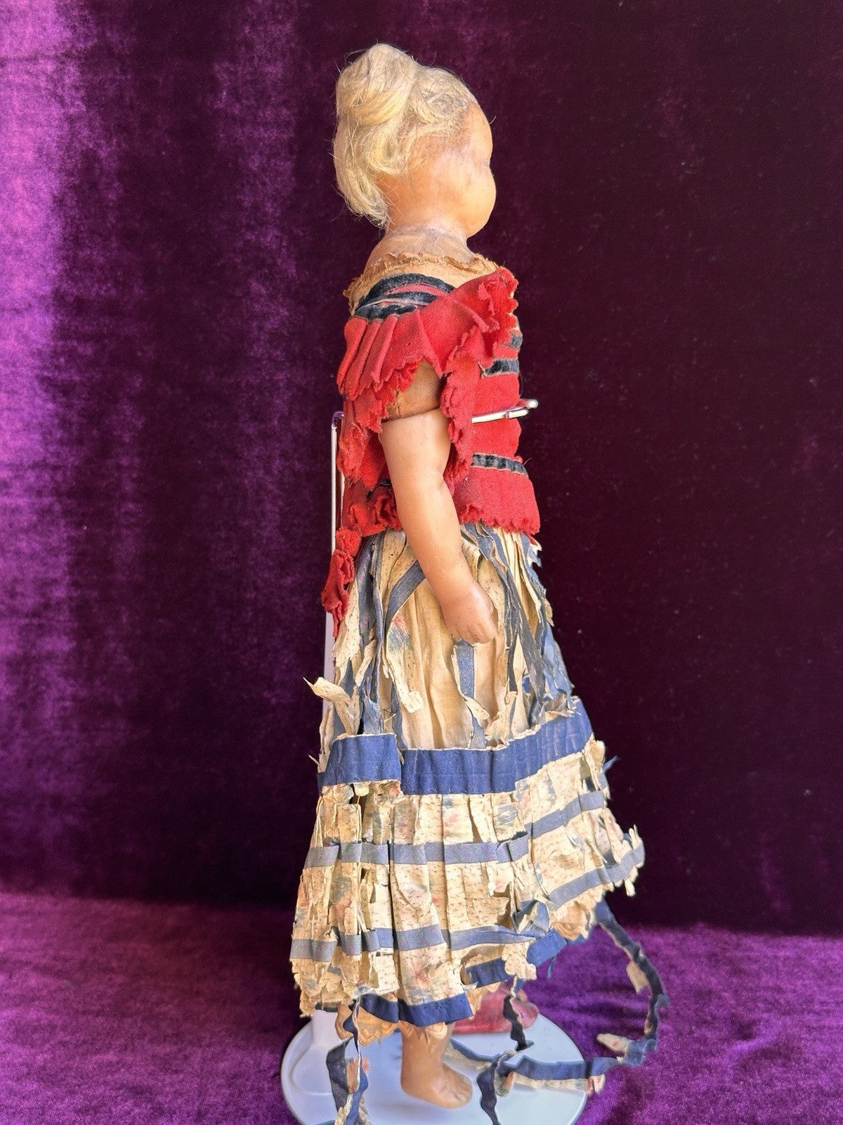 Early Antique English Pierotti 13.5” Wax Fashion Doll