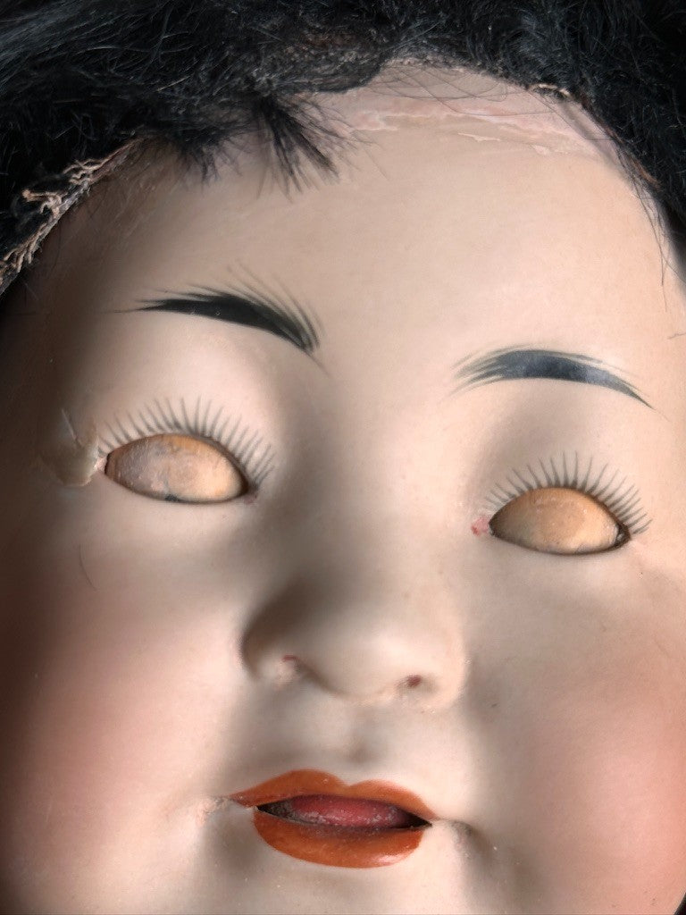 Antique German JDK Kestner 243 Asian Oriental Bisque Baby Doll Composition Body