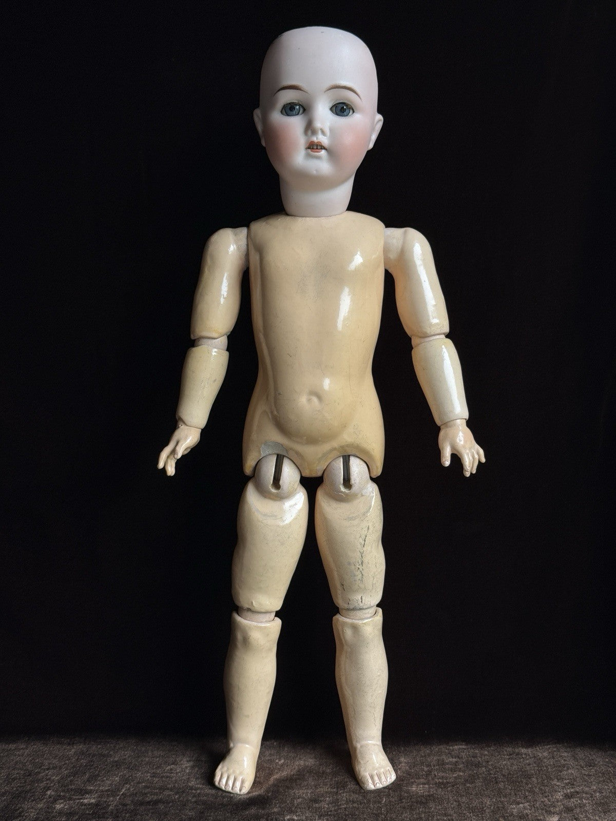 Antique German 22” Goebel B4 Bisque Head Composition Body Doll