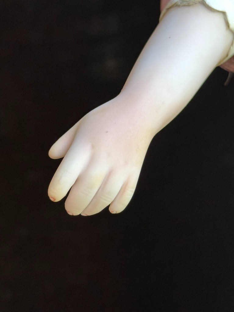 Vintage 15” Repro of Antique French Bru Jne Porcelain Leather Doll by Calli Lou