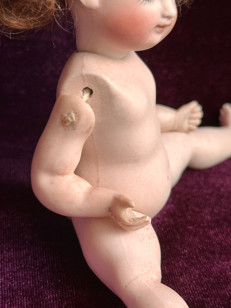 Rare Antique German Kestner 6" Barefoot All-Bisque Miniature Close Mouth Doll
