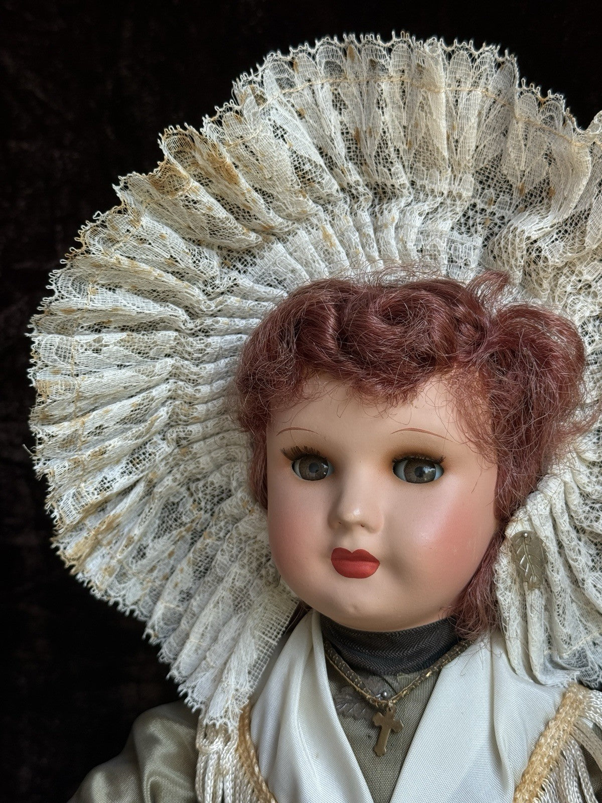 Vintage French 16” Unis Plastic/Composition Traditional Outfit Doll