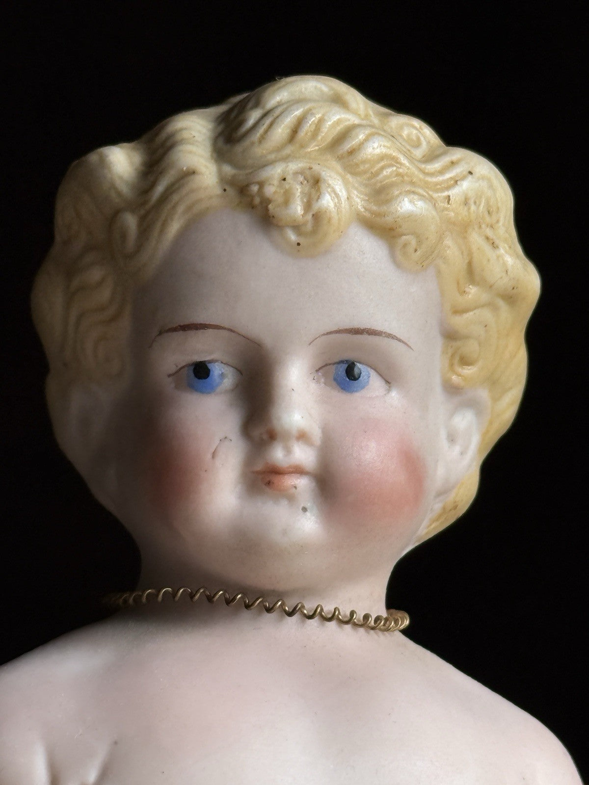 Antique German 10.5” Parian Bisque Head China Doll