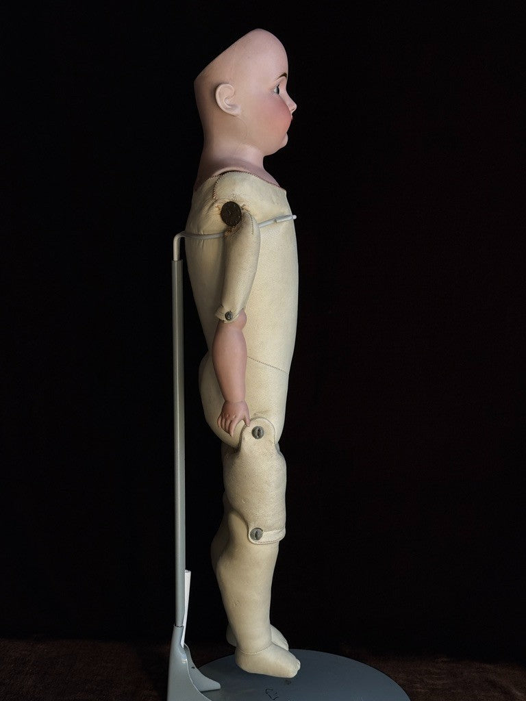 Antique German 25” Kestner Bisque Shoulder Head Leather Body Doll