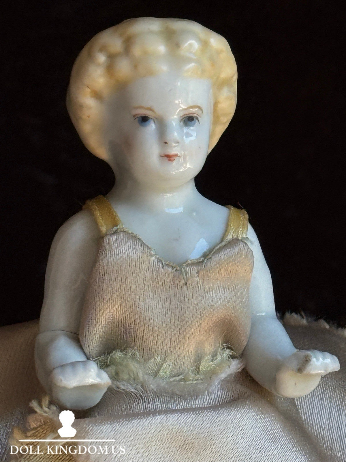 Antique German Miniature 4” Frozen Charlotte China Doll