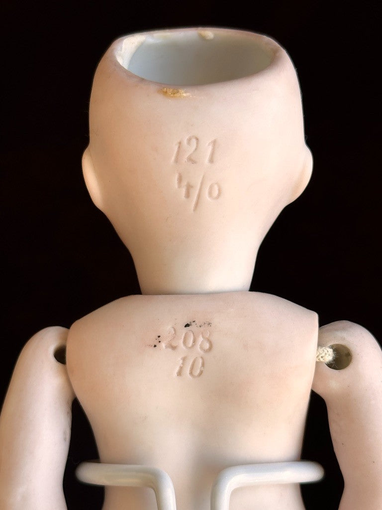 Large Antique German 7.5” Kestner 121 All Bisque Mignonette Doll Swivel Head