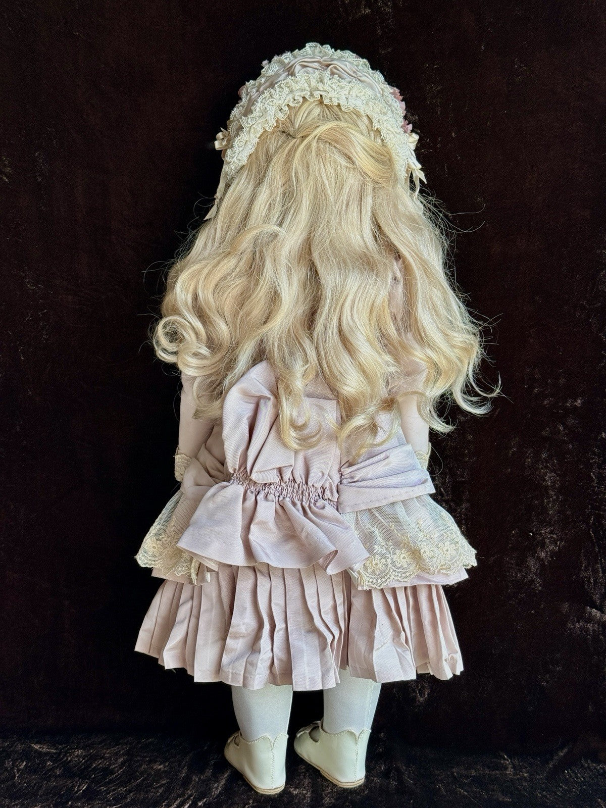 Vintage Large Porcelain Compo 27” Reproduction of Antique French Bru Jne Doll