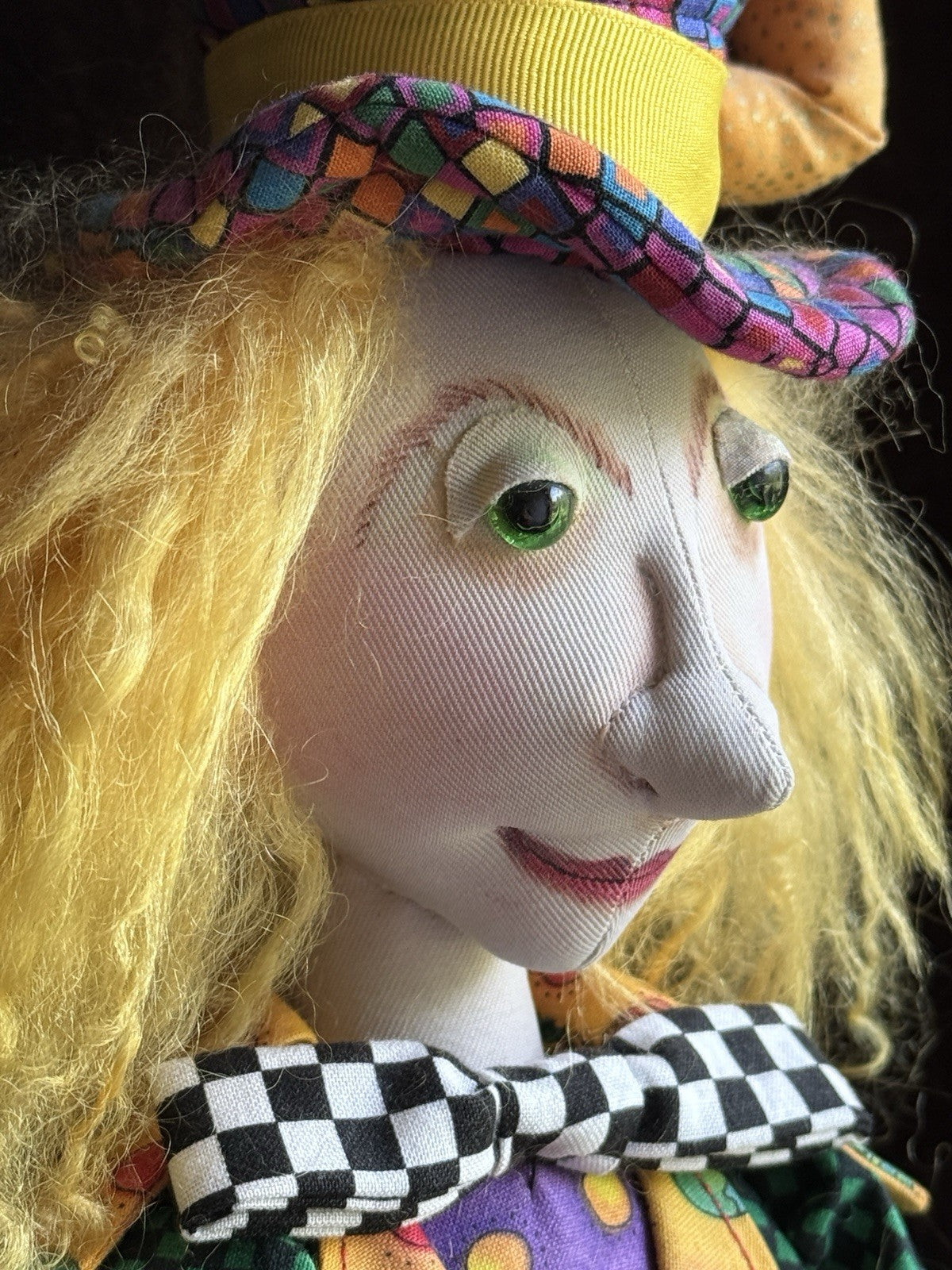 OOAK 20.75” The Mad Hatter Alice In Wonderland Cloth Artist Made Character Doll