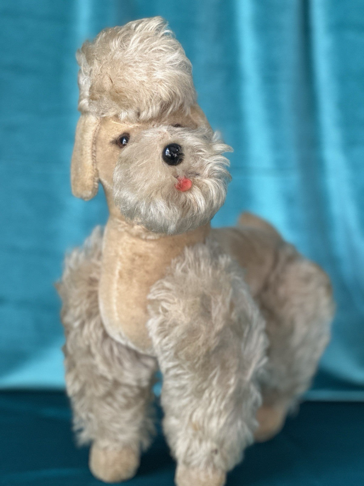 Vintage 1950’s  Stuffed Poodle Dog By Metropolitan Fur Toy Company Original Box