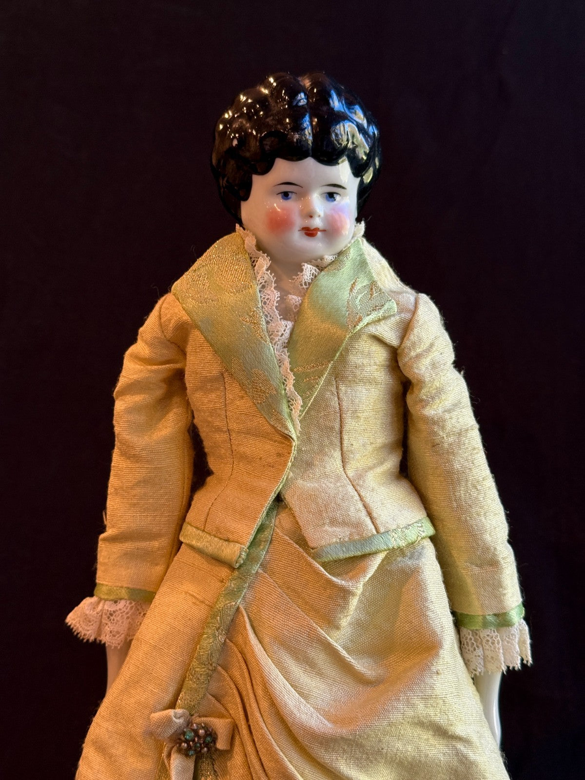 Antique German Hertwig 16” Lowbrow China Head Fashion Doll