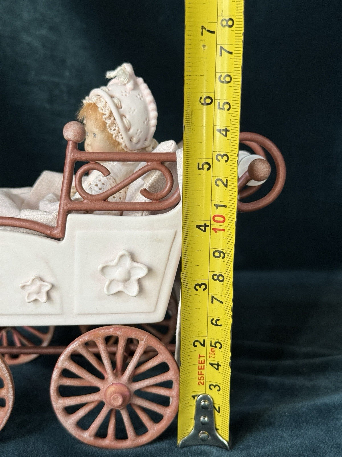 Rare All Porcelain Annette  Himstedt 5” Doll “Mili” Winzlingen Collection w/Pram