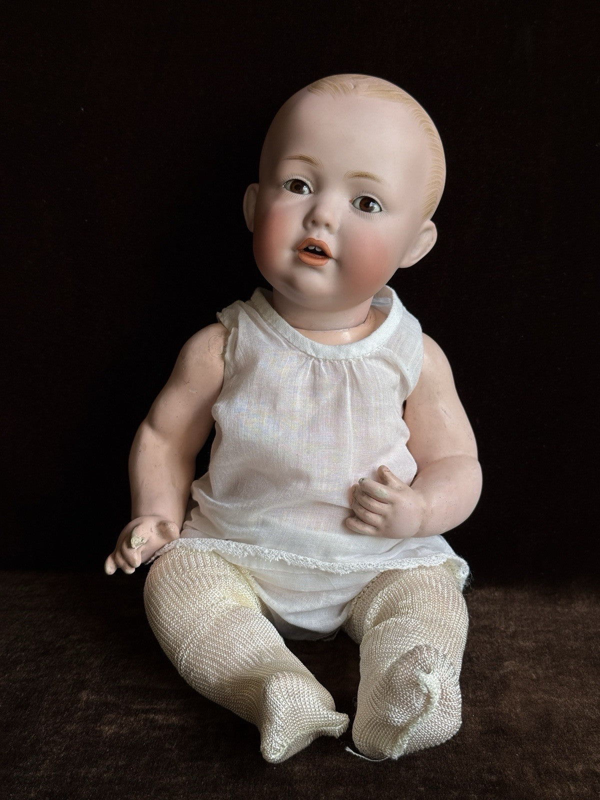 Antique German 12” Kestner JDK Hilda Bisque Head Baby Doll