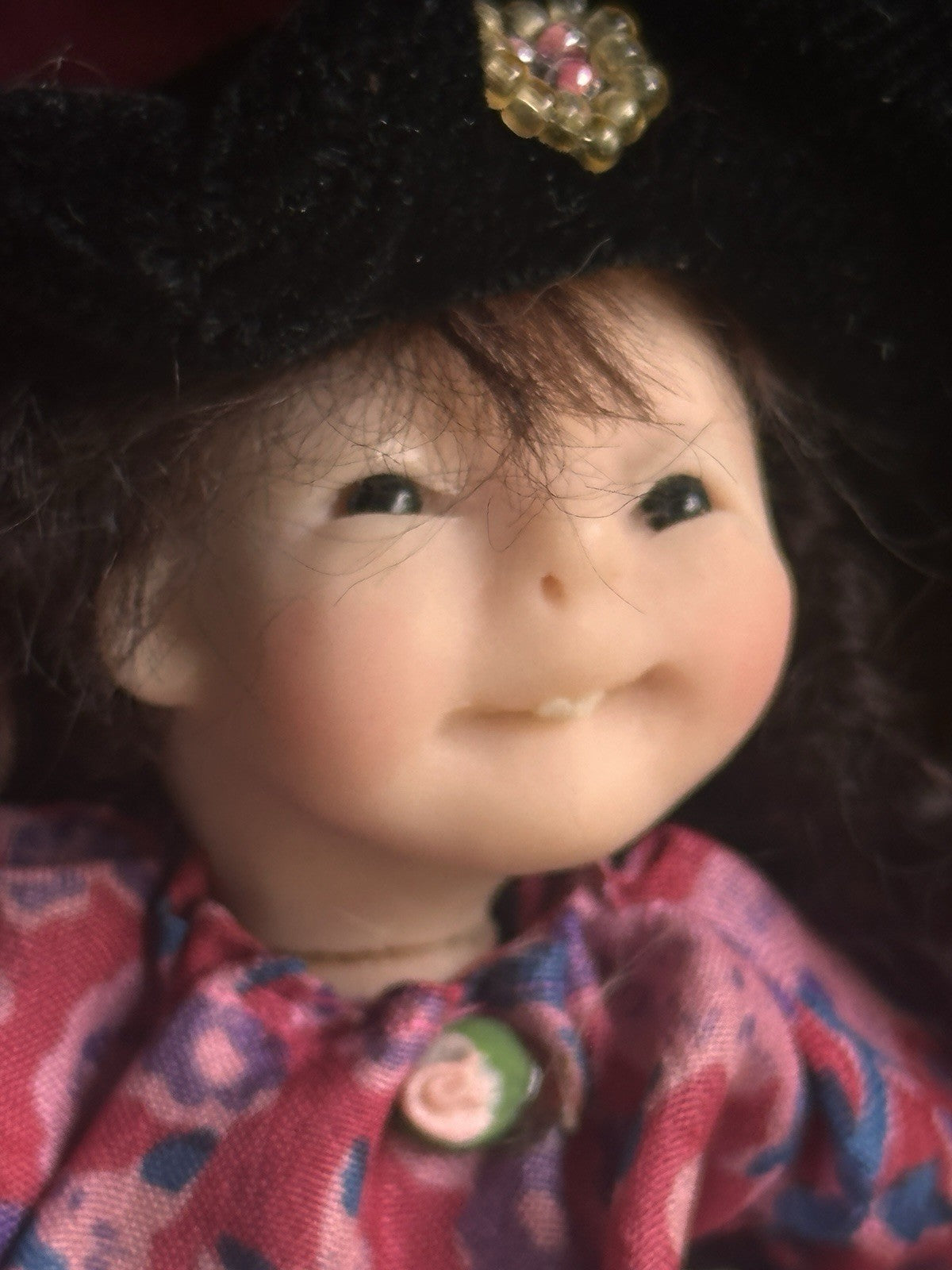 OOAK Miniature Handmade Elizabeth Cooper 6” Polymer Clay Cloth Girl Doll