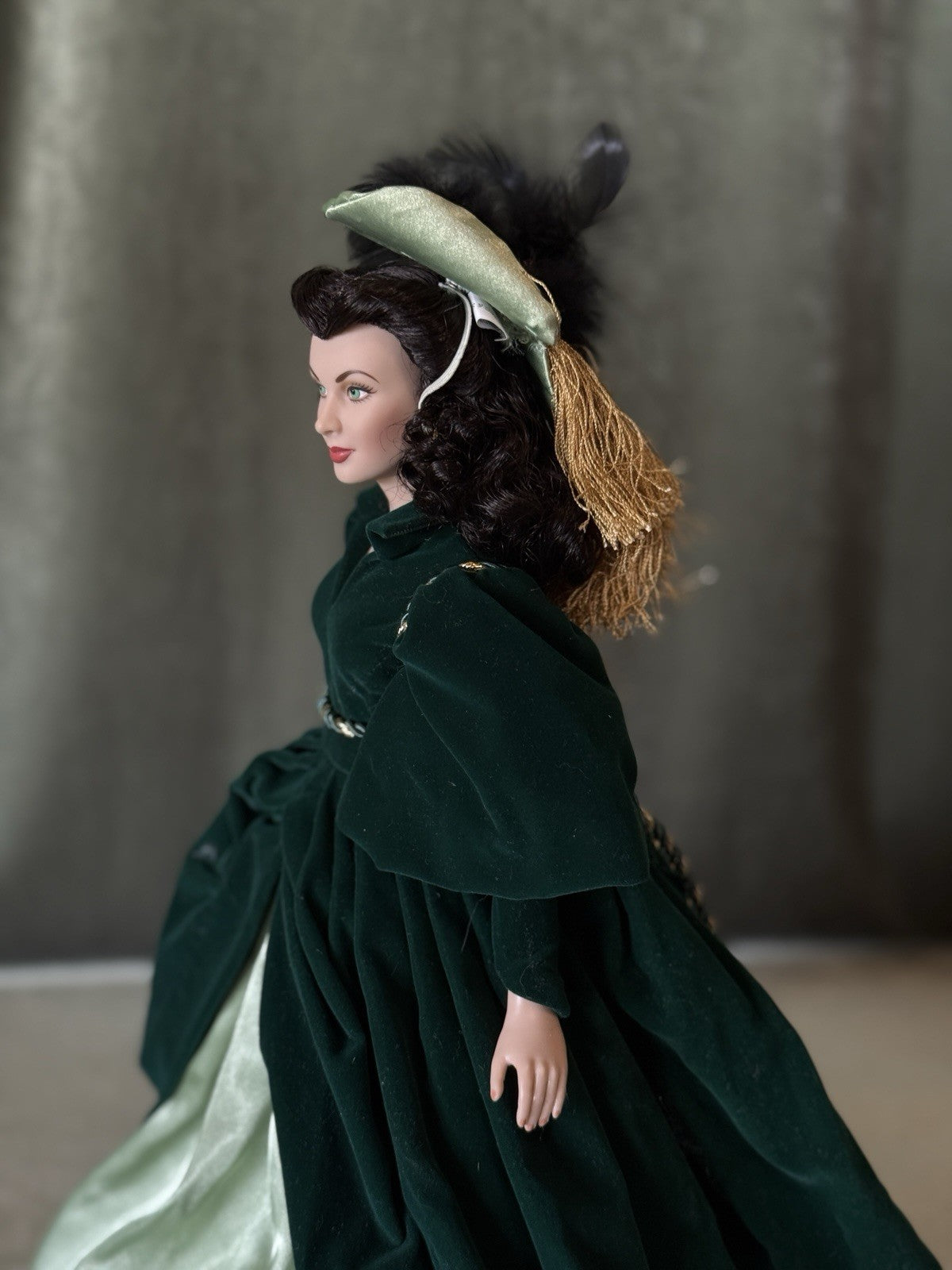 Franklin Mint Gone with the Wind Scarlett O'Hara Green Drape Dress 16" Doll