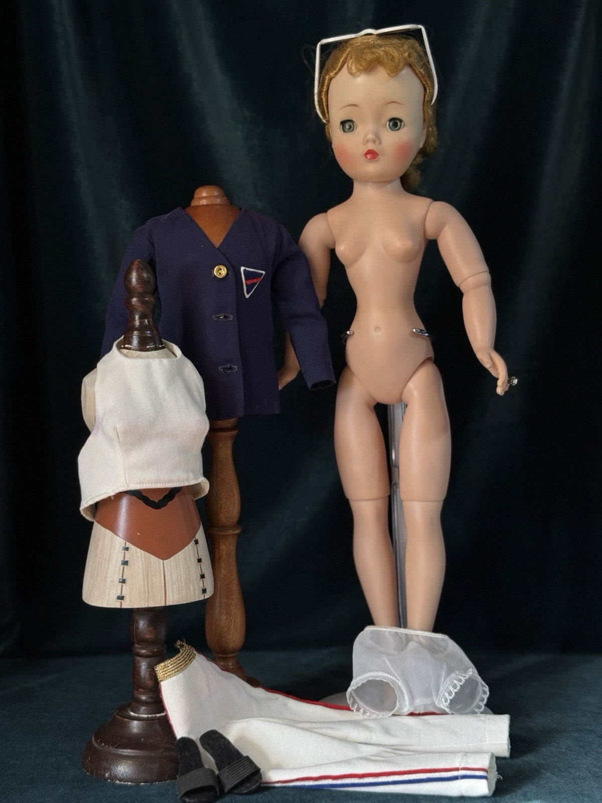 Vintage Tagged Yachting Ensemble 1958 Madame Alexander 20” Cissy  Doll