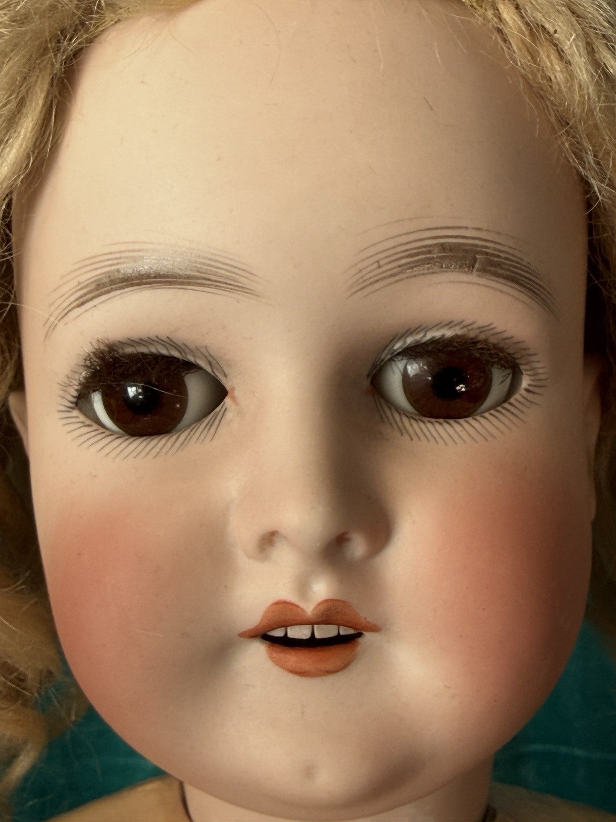 Antique German 23” Queen Louise Doll Bisque Head Composition Body