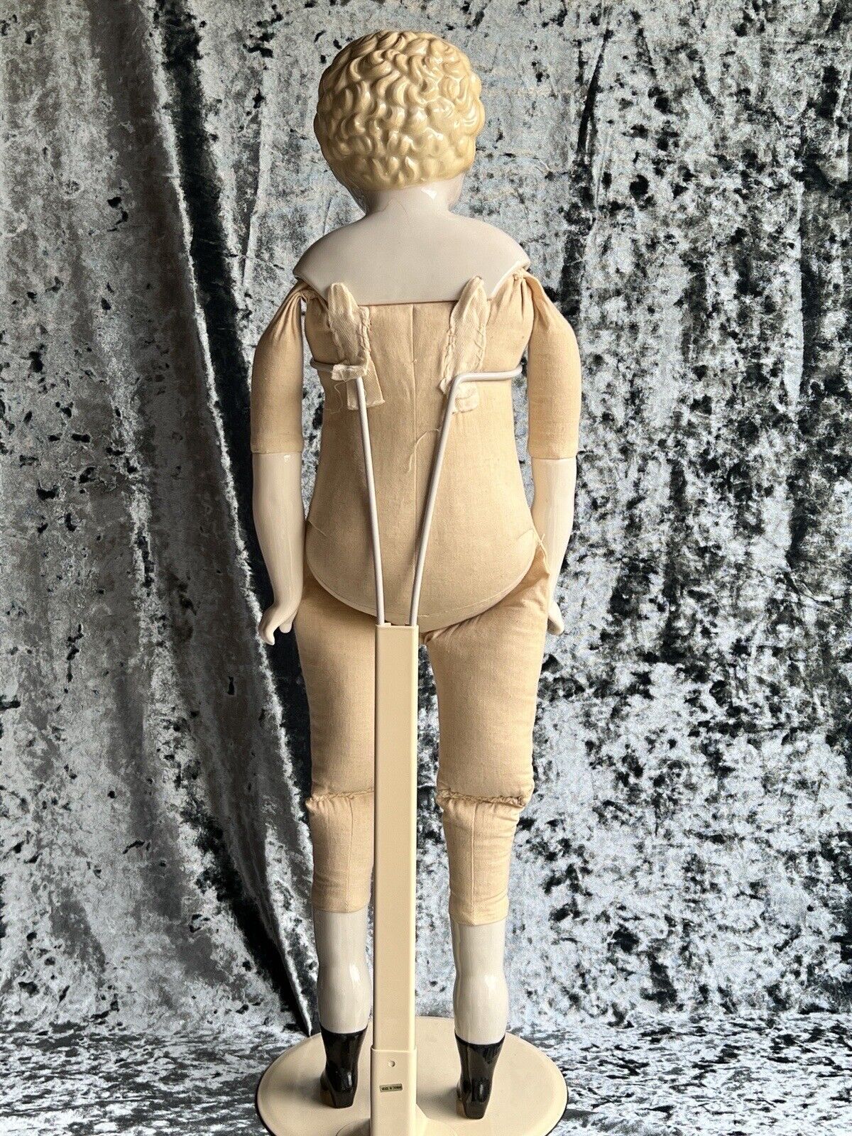 Large Antique German 26” Exposed Ears China Shoulder Head Boy Doll