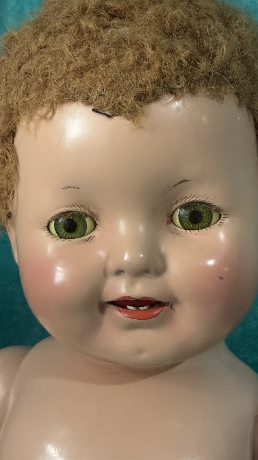 Rare Antique 1928 Effanbee Composition Patsy Ann doll 18” Doll Caracul Hair