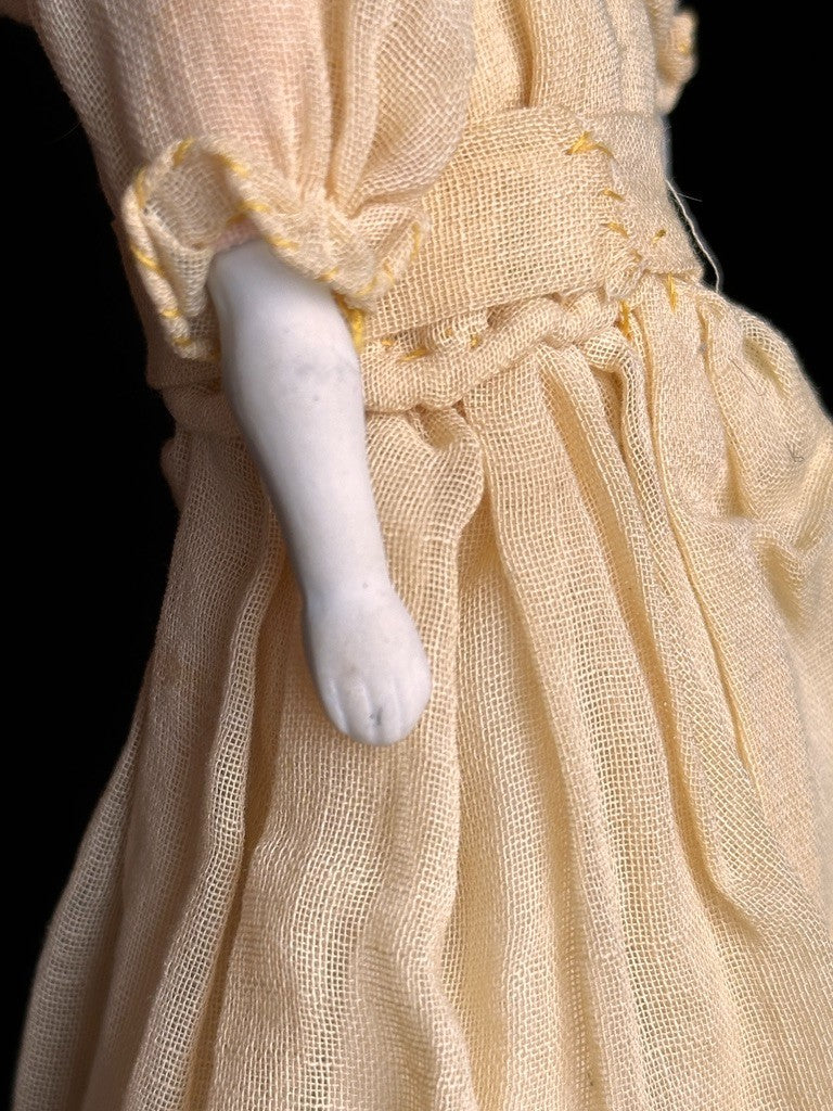 Antique German Cabinet Size 9.75” Flat Top China Shoulder Head Doll