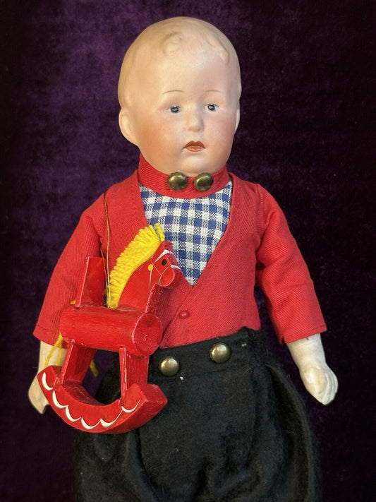 Rare Antique German 9” Gebruder Heubach 7759 (?) Bisque Head Boy Doll