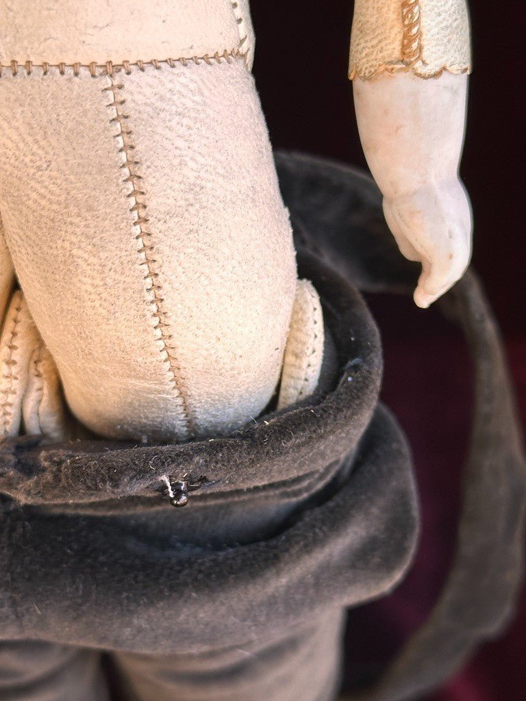 Antique German 14” Gebruder Heubach Pouty Bisque Shoulder Head Boy Doll